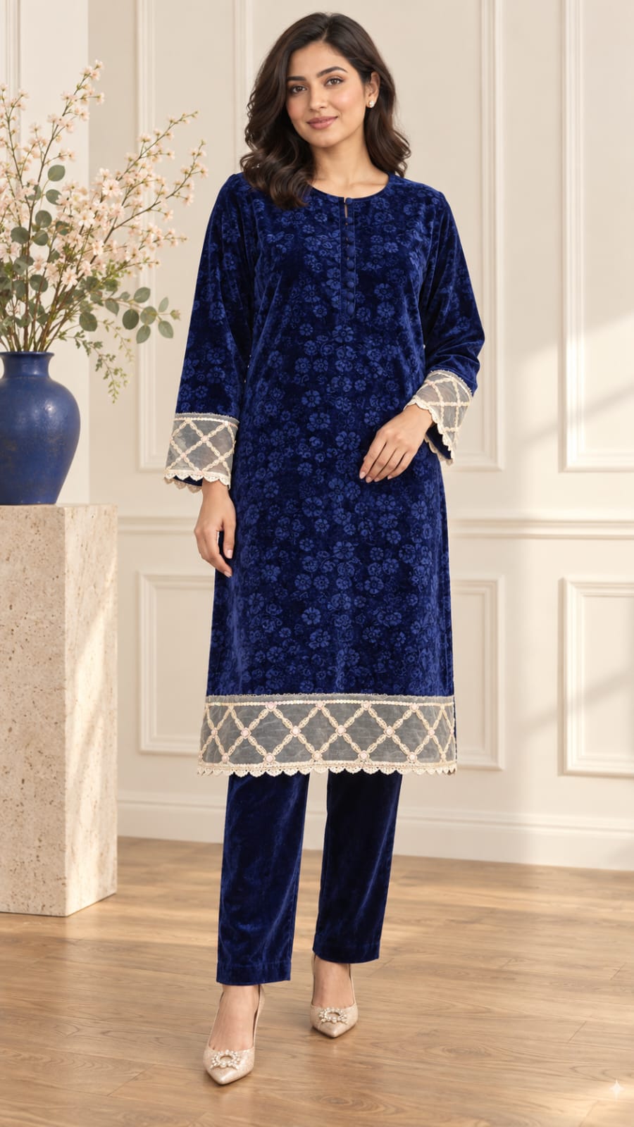 Velvet-104-navy blue