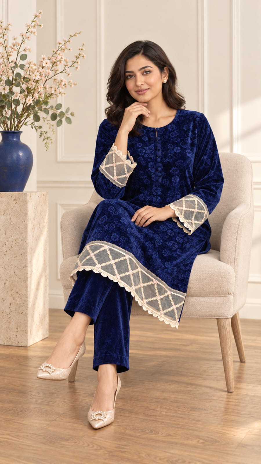 Velvet-104-navy blue